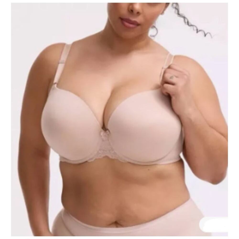 Torrid Curve 360 Back Smoothing Push Up T-Shirt Bra 44D Satin Underwire